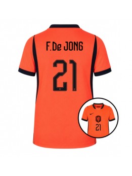 Nederländerna Frenkie de Jong #21 Replika Hemmakläder Dam VM 2026 Kortärmad